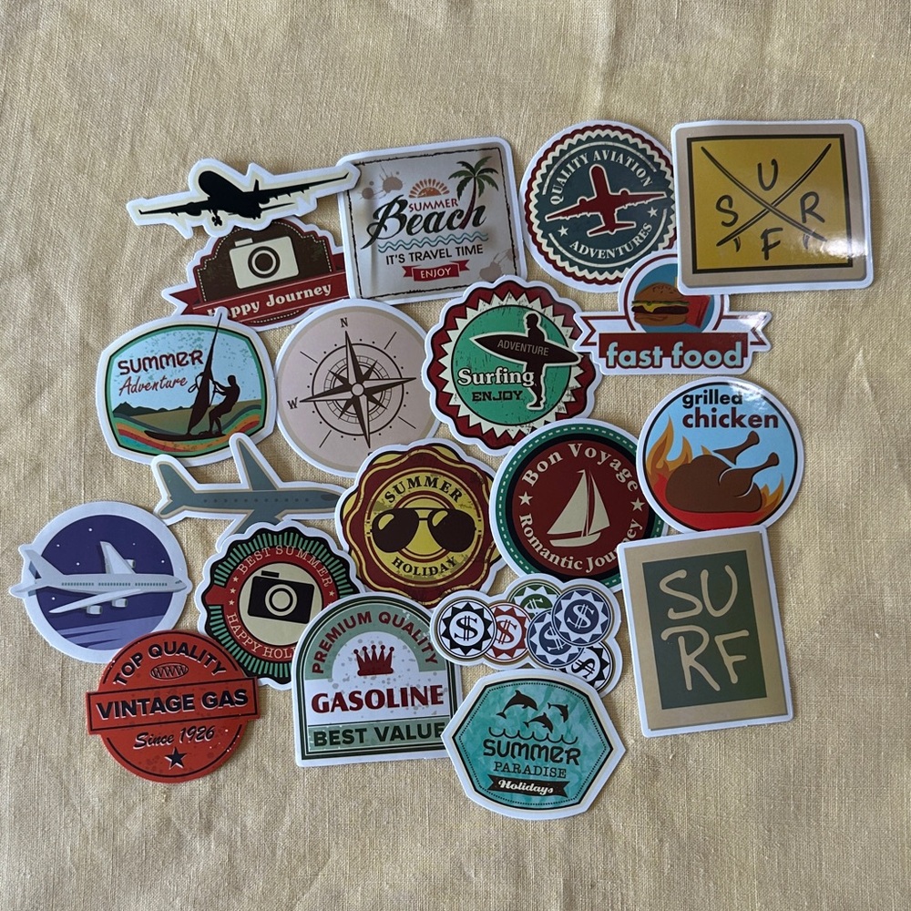 Assorted Travel and Adventure Stickers